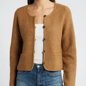 Treasure & Bond Crop Cardigan - Brown XL